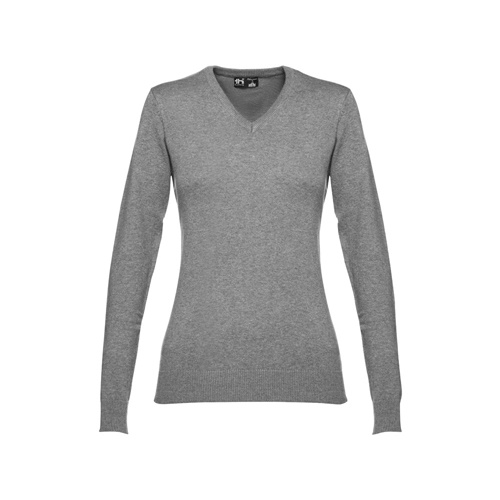 THC MILAN WOMEN. Pullover com decote em" V" para senhora em algodão e poliamida