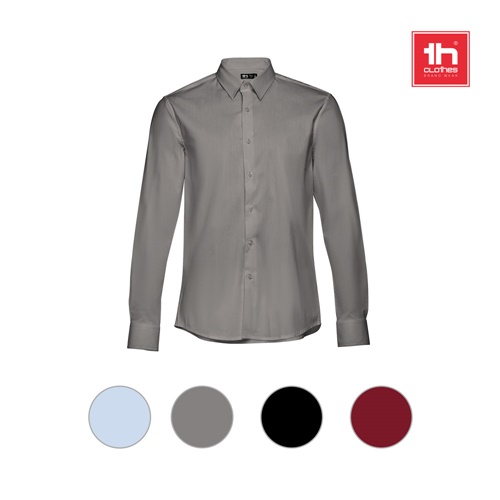 THC PARIS. Camisa popelina de manga comprida para homem