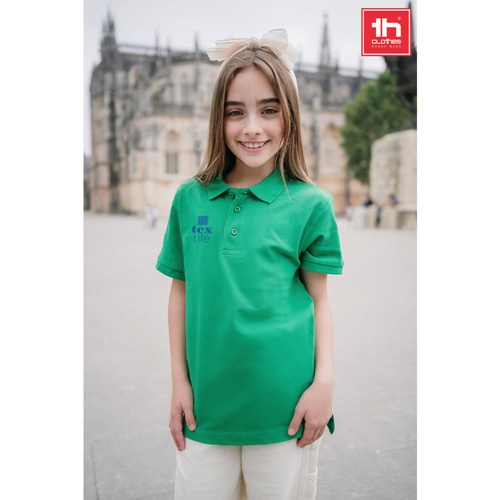 THC ADAM KIDS. Polo para criança (unissexo) de manga curta em algodão