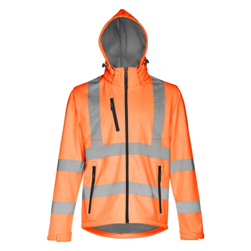 THC ZAGREB WORK. Casaco unissexo softshell de alta-visibilidade