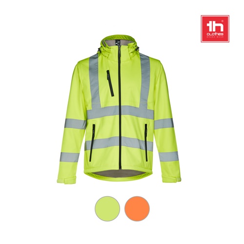 THC ZAGREB WORK. Casaco unissexo softshell de alta-visibilidade