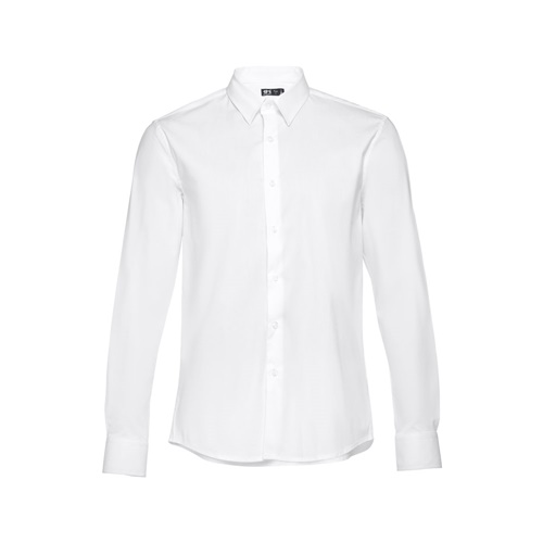 THC PARIS WH. Camisa popelina de manga comprida para homem. Cor branca