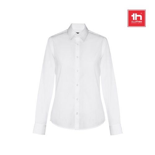 THC PARIS WOMEN WH. Camisa popelina de manga comprida para senhora. Cor branca