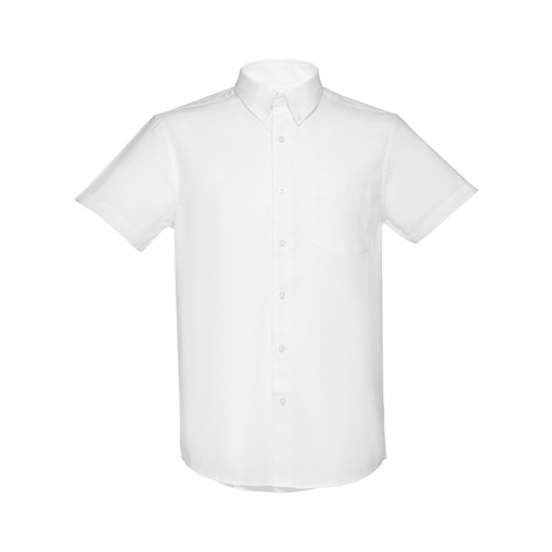 THC LONDON WH. Camisa oxford de manga curta para homem. Cor branca