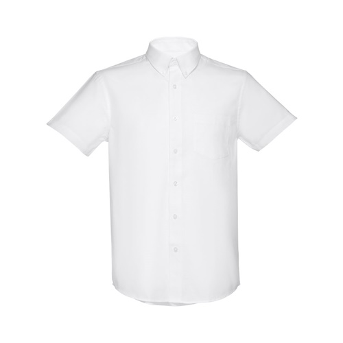 THC LONDON WH. Camisa oxford de manga curta para homem. Cor branca