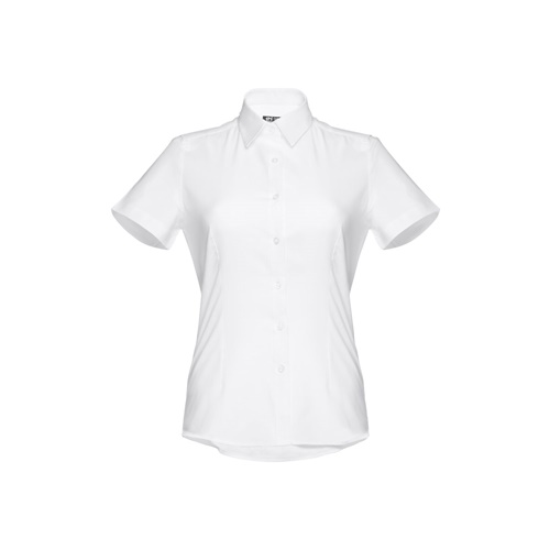 THC LONDON WOMEN WH. Camisa oxford de manga curta para senhora. Cor branca
