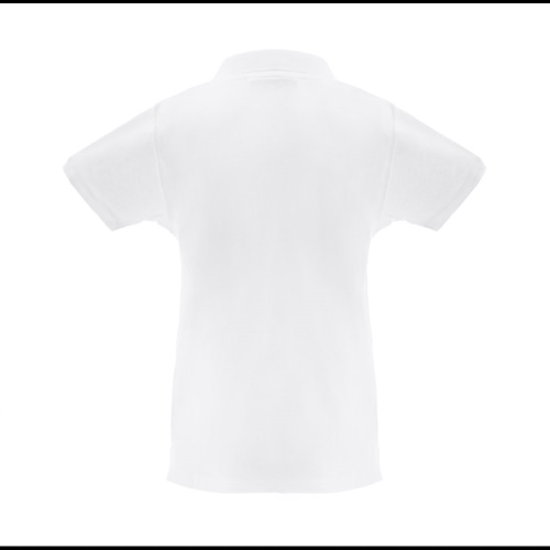 THC MONACO WOMEN WH. Polo de manga curta para mulher em algodão cardado