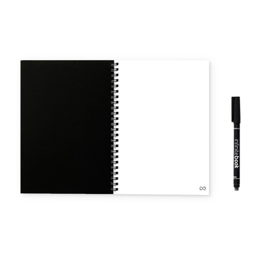 INFINITEBOOK PLAIN A5. "Infinitebook" com capa flexível e 15 páginas lisas estilo quadro branco