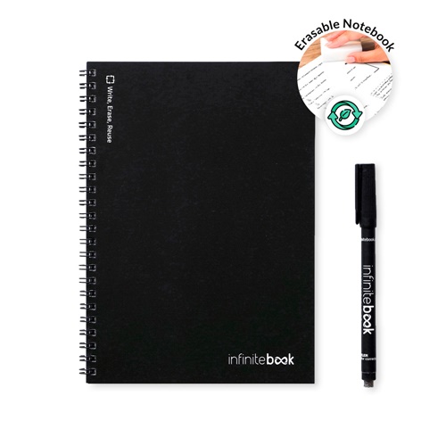 INFINITEBOOK PLAIN A5. "Infinitebook" com capa flexível e 15 páginas lisas estilo quadro branco