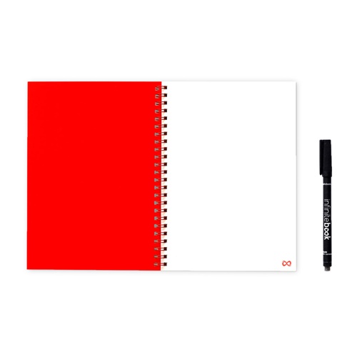 INFINITEBOOK PLAIN A5. "Infinitebook" com capa flexível e 15 páginas lisas estilo quadro branco
