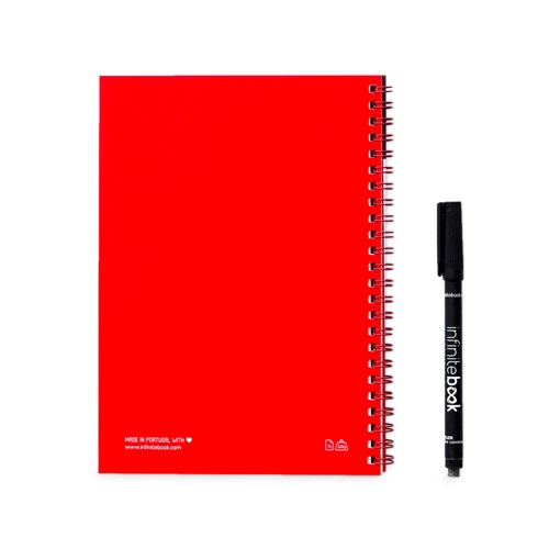 INFINITEBOOK PLAIN A5. "Infinitebook" com capa flexível e 15 páginas lisas estilo quadro branco