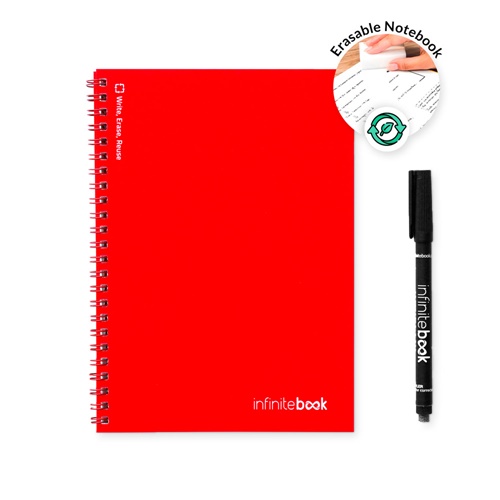 INFINITEBOOK PLAIN A5. "Infinitebook" com capa flexível e 15 páginas lisas estilo quadro branco