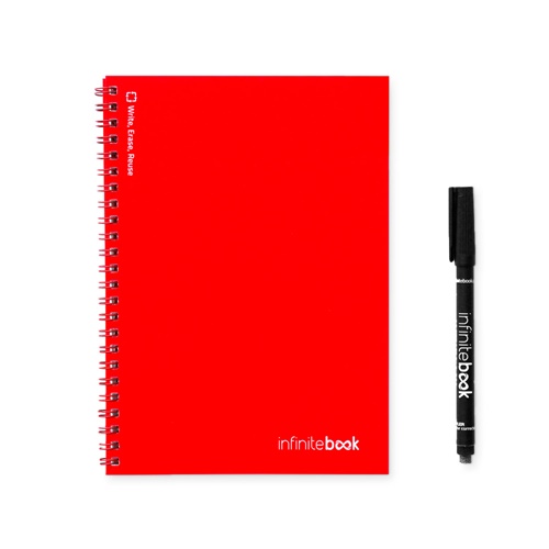 INFINITEBOOK PLAIN A5. "Infinitebook" com capa flexível e 15 páginas lisas estilo quadro branco
