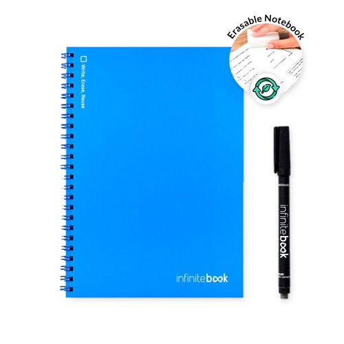 INFINITEBOOK PLAIN A5. "Infinitebook" com capa flexível e 15 páginas lisas estilo quadro branco