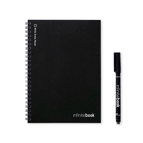 INFINITEBOOK LINED A5. "Infinitebook" com capa flexível e 15 páginas pautadas estilo quadro branco