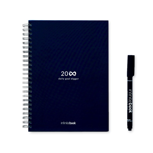 STARTER KIT INFINITE PLANNER A5. Kit composto um "Infinite Diary", kit de limpeza, marcador e suporte de marcador