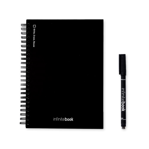 STARTER KIT INFINITEBOOK A5. Kit composto um "Infinitebook", kit de limpeza, marcador e suporte de marcador