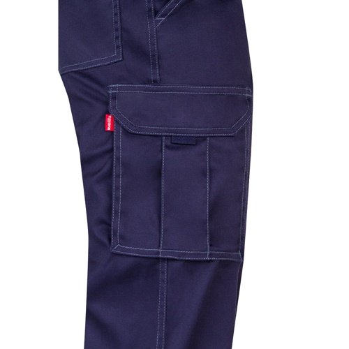 VL LUGH. Calças stretch multibolsos (240g/m²) em algodão (46%), EME (38%) e poliéster (16%)