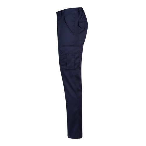 VL LUGH. Calças stretch multibolsos (240g/m²) em algodão (46%), EME (38%) e poliéster (16%)