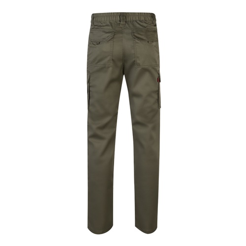 VL LUGH. Calças stretch multibolsos (240g/m²) em algodão (46%), EME (38%) e poliéster (16%)