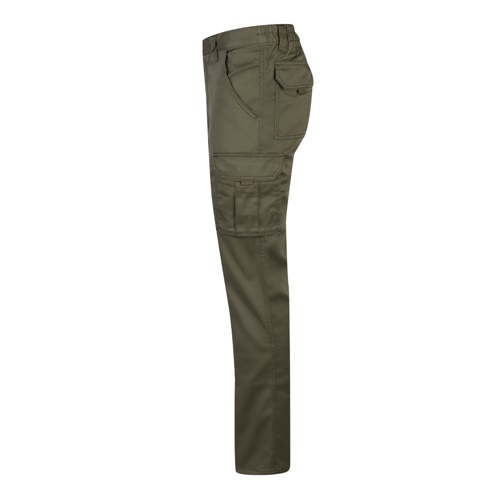 VL LUGH. Calças stretch multibolsos (240g/m²) em algodão (46%), EME (38%) e poliéster (16%)