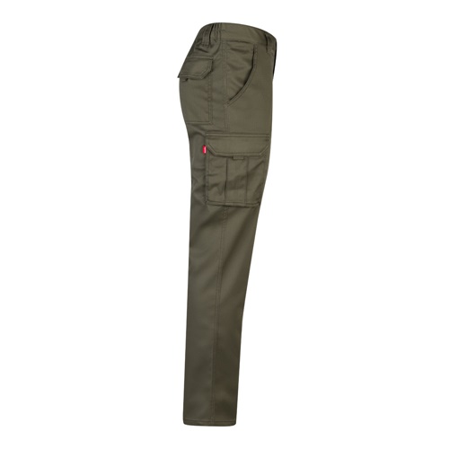 VL LUGH. Calças stretch multibolsos (240g/m²) em algodão (46%), EME (38%) e poliéster (16%)