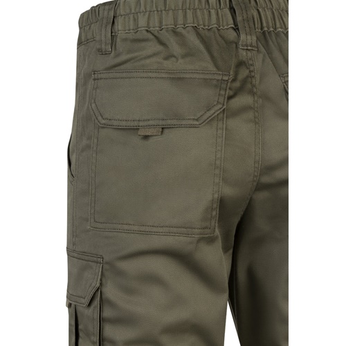 VL LUGH. Calças stretch multibolsos (240g/m²) em algodão (46%), EME (38%) e poliéster (16%)