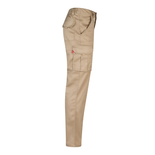 VL LUGH. Calças stretch multibolsos (240g/m²) em algodão (46%), EME (38%) e poliéster (16%)