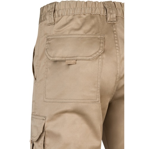 VL LUGH. Calças stretch multibolsos (240g/m²) em algodão (46%), EME (38%) e poliéster (16%)