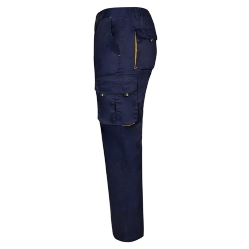 VL HYPNOS. Calças bicolor em sarja multibolsos (200g/m²), em algodão (35%) e poliéster (65%)