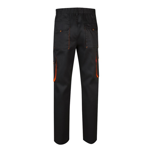 VL HYPNOS. Calças bicolor em sarja multibolsos (200g/m²), em algodão (35%) e poliéster (65%)