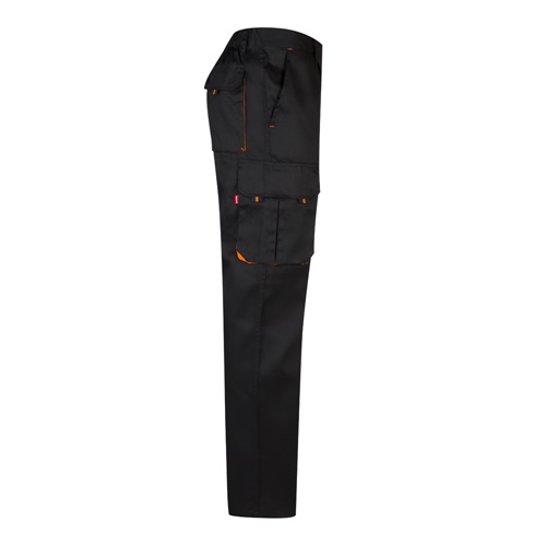 VL HYPNOS. Calças bicolor em sarja multibolsos (200g/m²), em algodão (35%) e poliéster (65%)