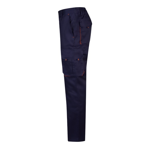 VL HYPNOS. Calças bicolor em sarja multibolsos (200g/m²), em algodão (35%) e poliéster (65%)
