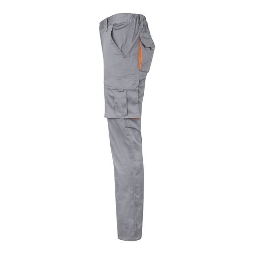 VL HYPNOS. Calças bicolor em sarja multibolsos (200g/m²), em algodão (35%) e poliéster (65%)