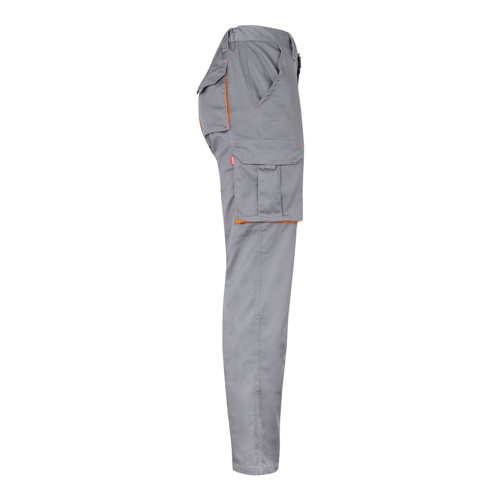 VL HYPNOS. Calças bicolor em sarja multibolsos (200g/m²), em algodão (35%) e poliéster (65%)