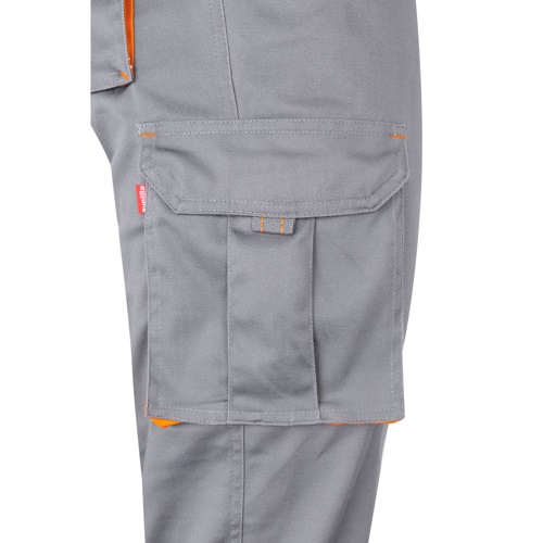 VL HYPNOS. Calças bicolor em sarja multibolsos (200g/m²), em algodão (35%) e poliéster (65%)