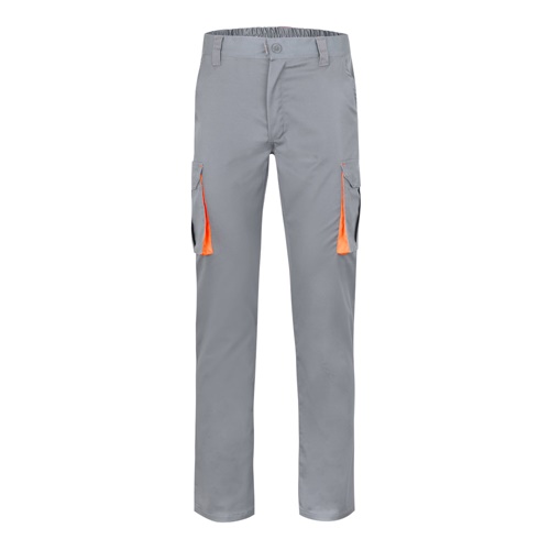 VL HYPNOS. Calças bicolor em sarja multibolsos (200g/m²), em algodão (35%) e poliéster (65%)