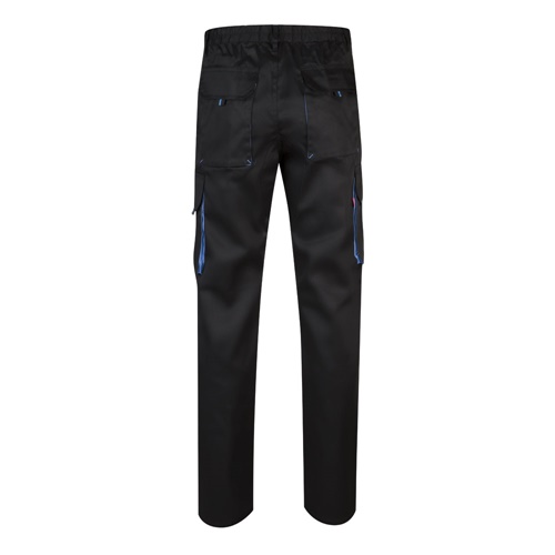 VL HYPNOS. Calças bicolor em sarja multibolsos (200g/m²), em algodão (35%) e poliéster (65%)