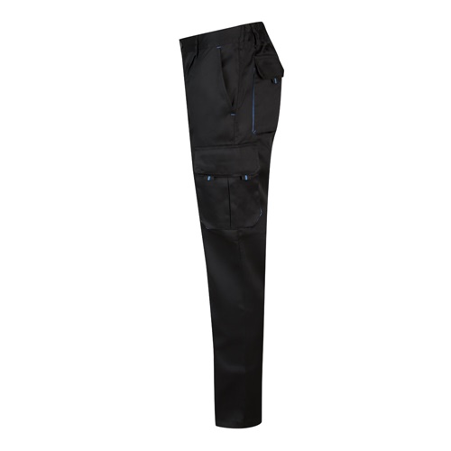 VL HYPNOS. Calças bicolor em sarja multibolsos (200g/m²), em algodão (35%) e poliéster (65%)