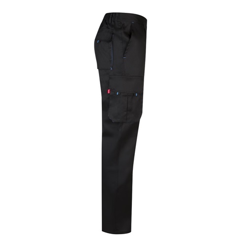 VL HYPNOS. Calças bicolor em sarja multibolsos (200g/m²), em algodão (35%) e poliéster (65%)
