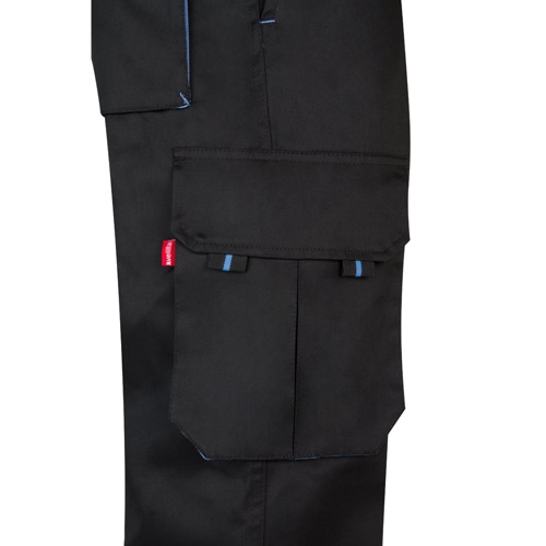 VL HYPNOS. Calças bicolor em sarja multibolsos (200g/m²), em algodão (35%) e poliéster (65%)