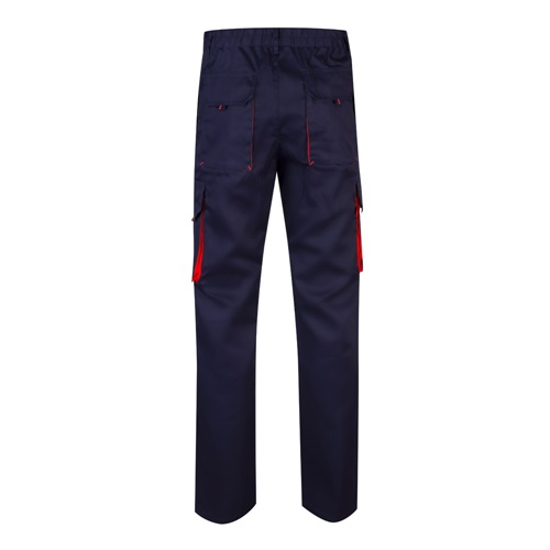 VL HYPNOS. Calças bicolor em sarja multibolsos (200g/m²), em algodão (35%) e poliéster (65%)