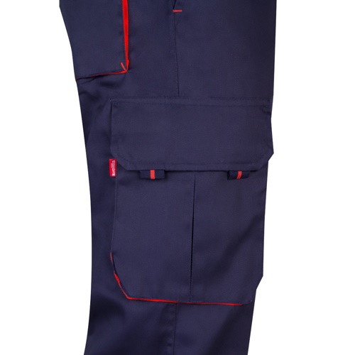 VL HYPNOS. Calças bicolor em sarja multibolsos (200g/m²), em algodão (35%) e poliéster (65%)