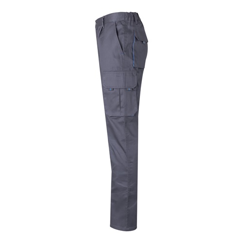 VL HYPNOS. Calças bicolor em sarja multibolsos (200g/m²), em algodão (35%) e poliéster (65%)