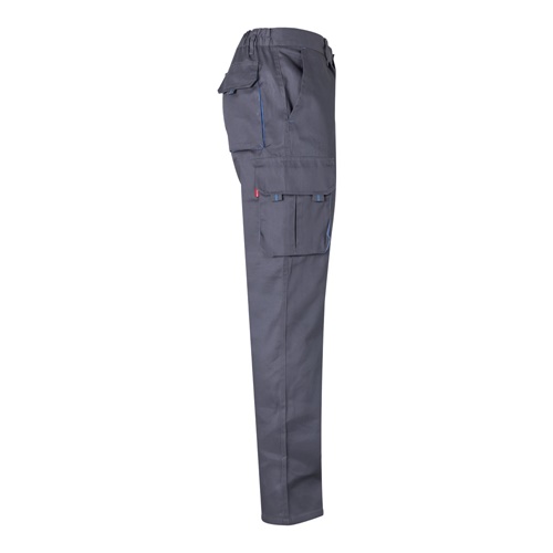 VL HYPNOS. Calças bicolor em sarja multibolsos (200g/m²), em algodão (35%) e poliéster (65%)