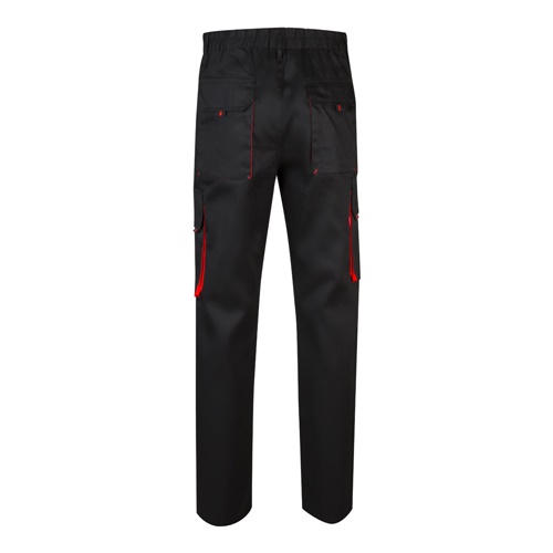 VL HYPNOS. Calças bicolor em sarja multibolsos (200g/m²), em algodão (35%) e poliéster (65%)