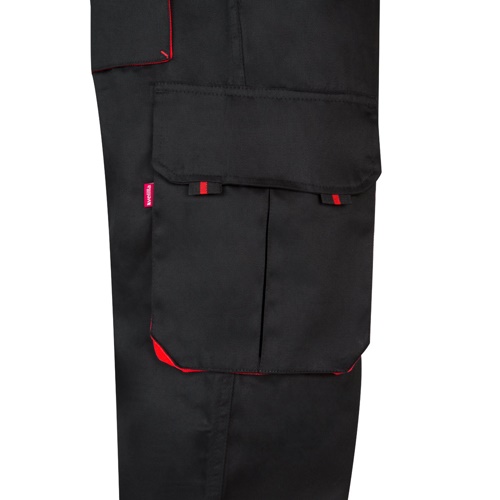 VL HYPNOS. Calças bicolor em sarja multibolsos (200g/m²), em algodão (35%) e poliéster (65%)