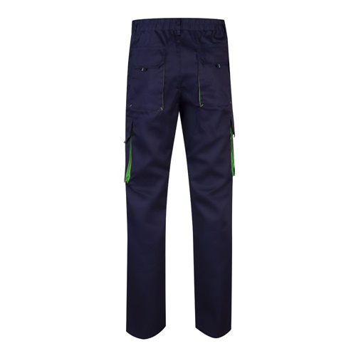 VL HYPNOS. Calças bicolor em sarja multibolsos (200g/m²), em algodão (35%) e poliéster (65%)