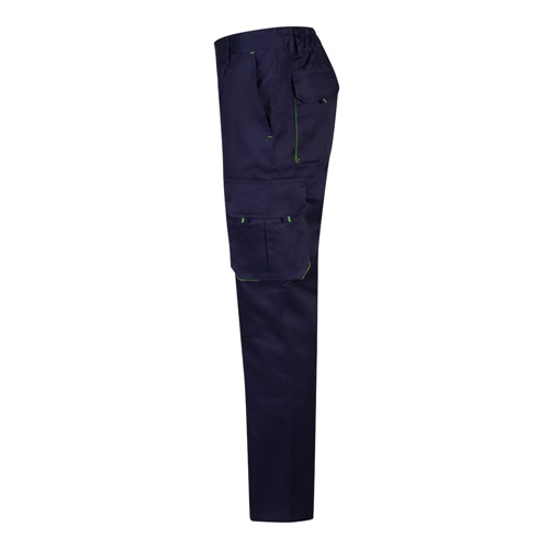 VL HYPNOS. Calças bicolor em sarja multibolsos (200g/m²), em algodão (35%) e poliéster (65%)