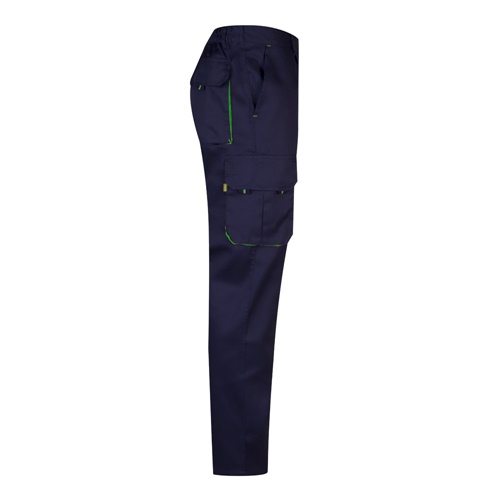 VL HYPNOS. Calças bicolor em sarja multibolsos (200g/m²), em algodão (35%) e poliéster (65%)